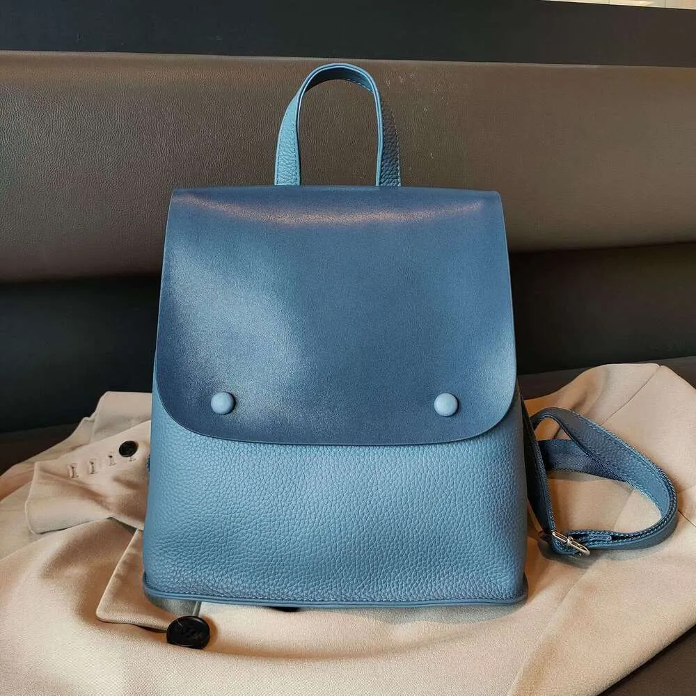 Sac à dos en cuir de vache pour femme, sac à bandoulière de style coréen avec bouton de couleur, sac de loisirs pour collège de haute qualité_voghion.com