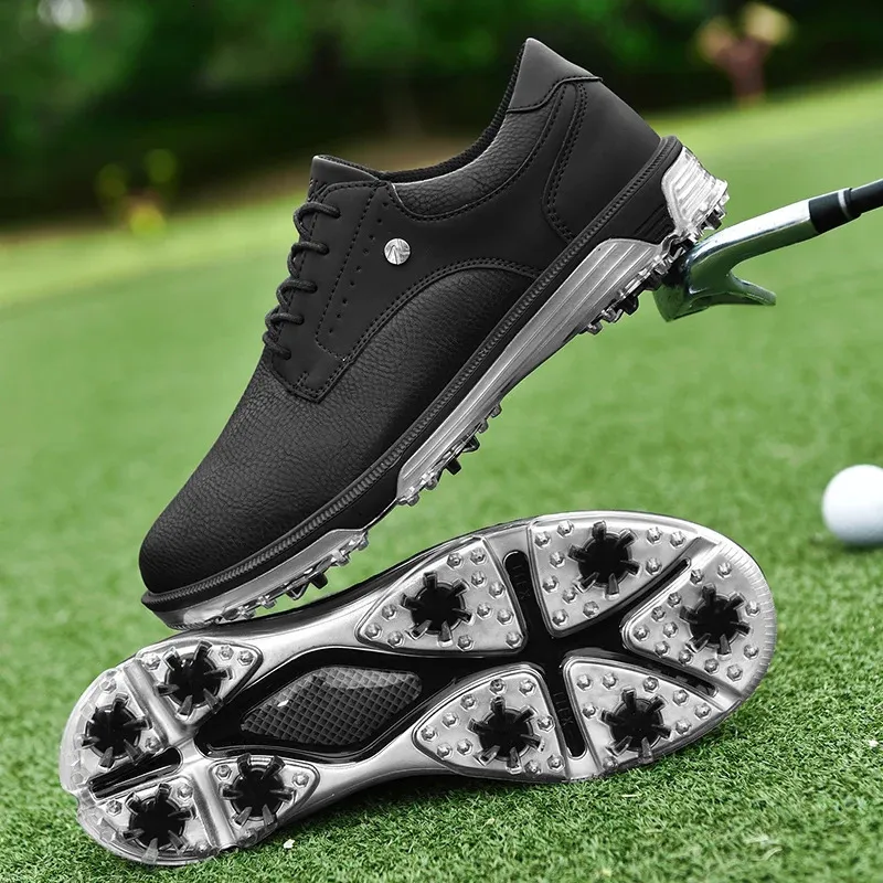 Αδιάβροχα παπούτσια Golfer Sport Man Ankle Golf Sneaker Είδη παπουτσιών γκολφ Παπούτσια γκολφ Αντιολισθητικά άνετα παπούτσια για περπάτημα μαύρο 240_voghion.com