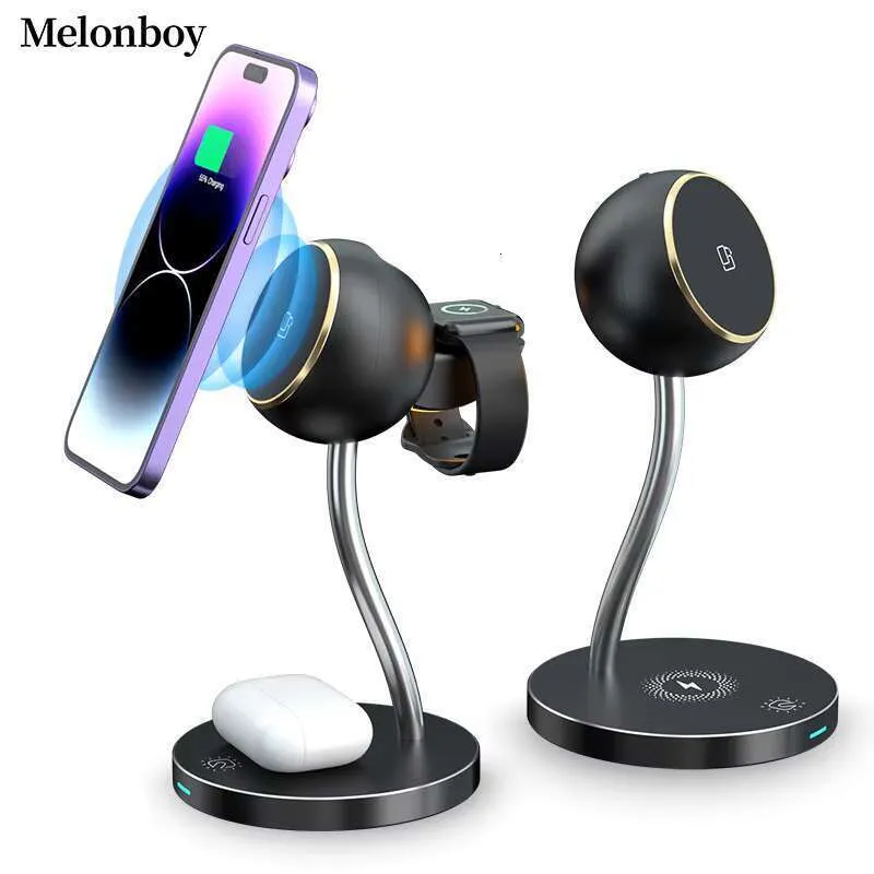 Bedhead Desktop Touch LED Light Mobile Phone Charging Stand 3-in-1 Wireless Charger_voghion.com