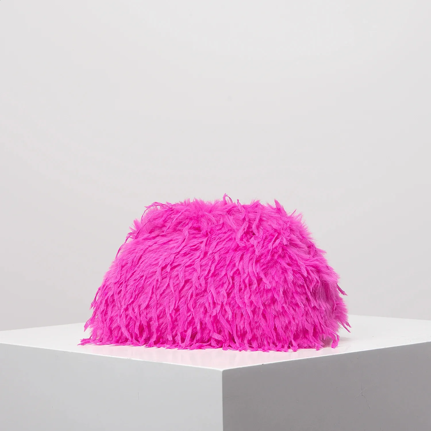 Plush Clutch Bag Y2k Style Candy Coloured Evening Purse For Women_voghion.com