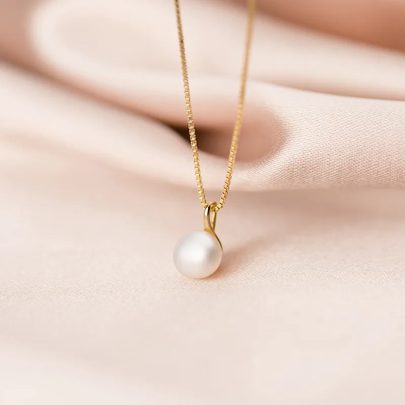 Colliers pendentifs 6MM Collier de perles d'eau douce Bijoux pour femmes sans chaîne_voghion.com