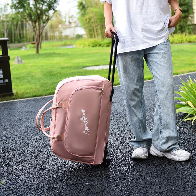 Large Capacity Trolley Handbag Foldable Thickened Wearresistant Boarding Case Home Storage Travel Convenient Bag_voghion.com