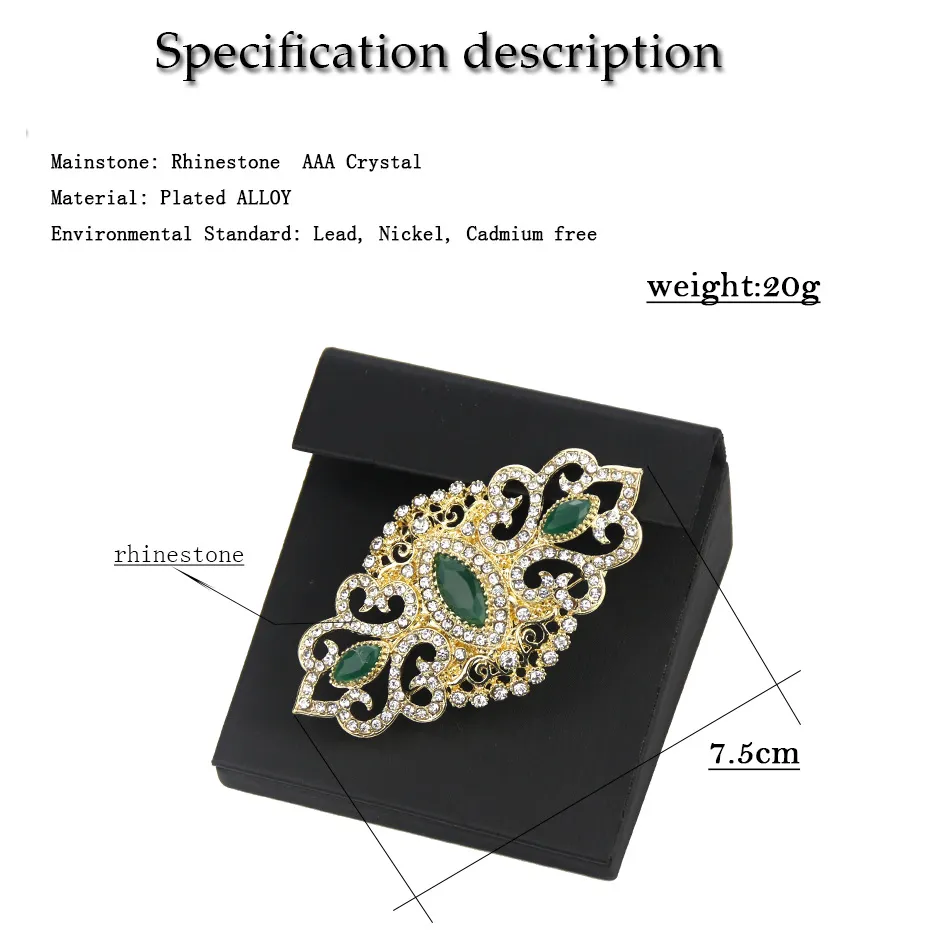 Rintaneulat Sunspicems täyskristalli naisten rintaneula kullanvärinen marokkolainen kaftan hääkorut kukkapinnien hääjuhlat bijoux_voghion.com