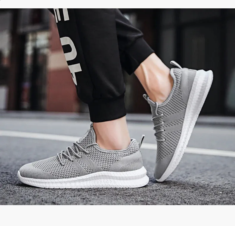 Baskets décontractées printemps-été tendance et confortables en maille pour hommes, chaussures Zapatos Hombre, grande taille 36-46 250122_voghion.com