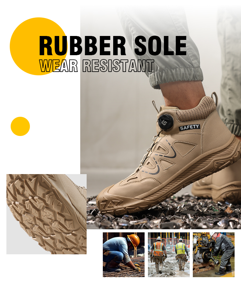 Chaussures de sécurité GUYISA, chaussures de travail, bottes à embout d'acier, imperméables, antidérapantes, coupe haute, 5052_voghion.com