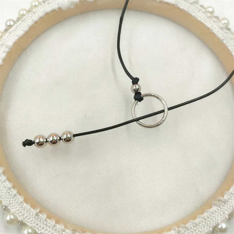 Catene Donna Gioielli Vintage Sul Collo Accessori 2024 Moda Regolabile Lunga Catena di Corda con Ciondolo ad Anello Cerchio_voghion.com