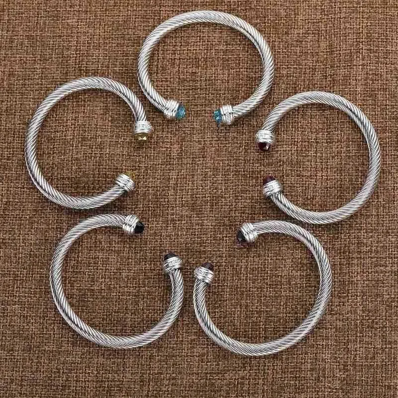 Twisted Cable Cuff Bracelet For Women Silver Designer Bangle_voghion.com