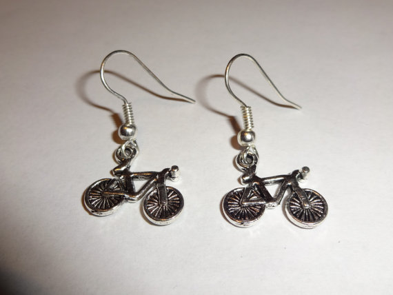 Ciondolo vintage per orecchini da bicicletta in lega d'argento_voghion.com