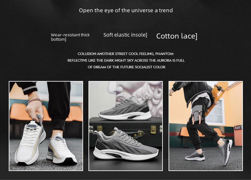 Autumn New 2023 Autumn Casual Flying Woven Sneaker Men's Breathable Comfortable Running Shoes Wholesale_voghion.com