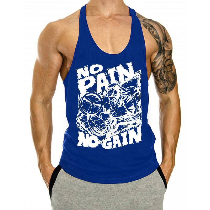Men's Fitness Tank Top Summer Sports Training Muscle Vest European Size Racerback Vest_voghion.com