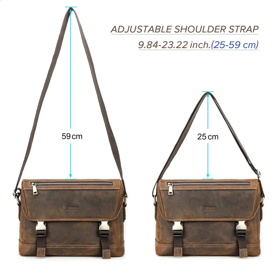 Echtes Leder Klappe Schulter Messenger Bag für Männer Cross Body kleine Aktentasche männliche Büro Dokument für iPad Pro 13 12,9_voghion.com