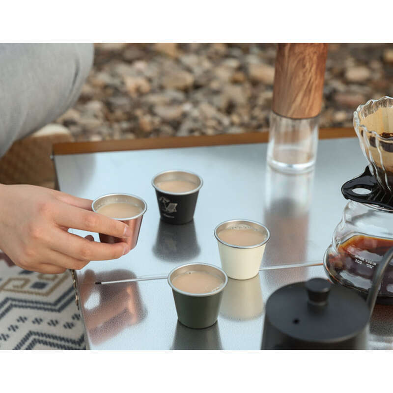 Outdoor Stainless Steel Small Coffee Camping Tea Water Cup Portable 350ML Wide Mouth Stackable_voghion.com