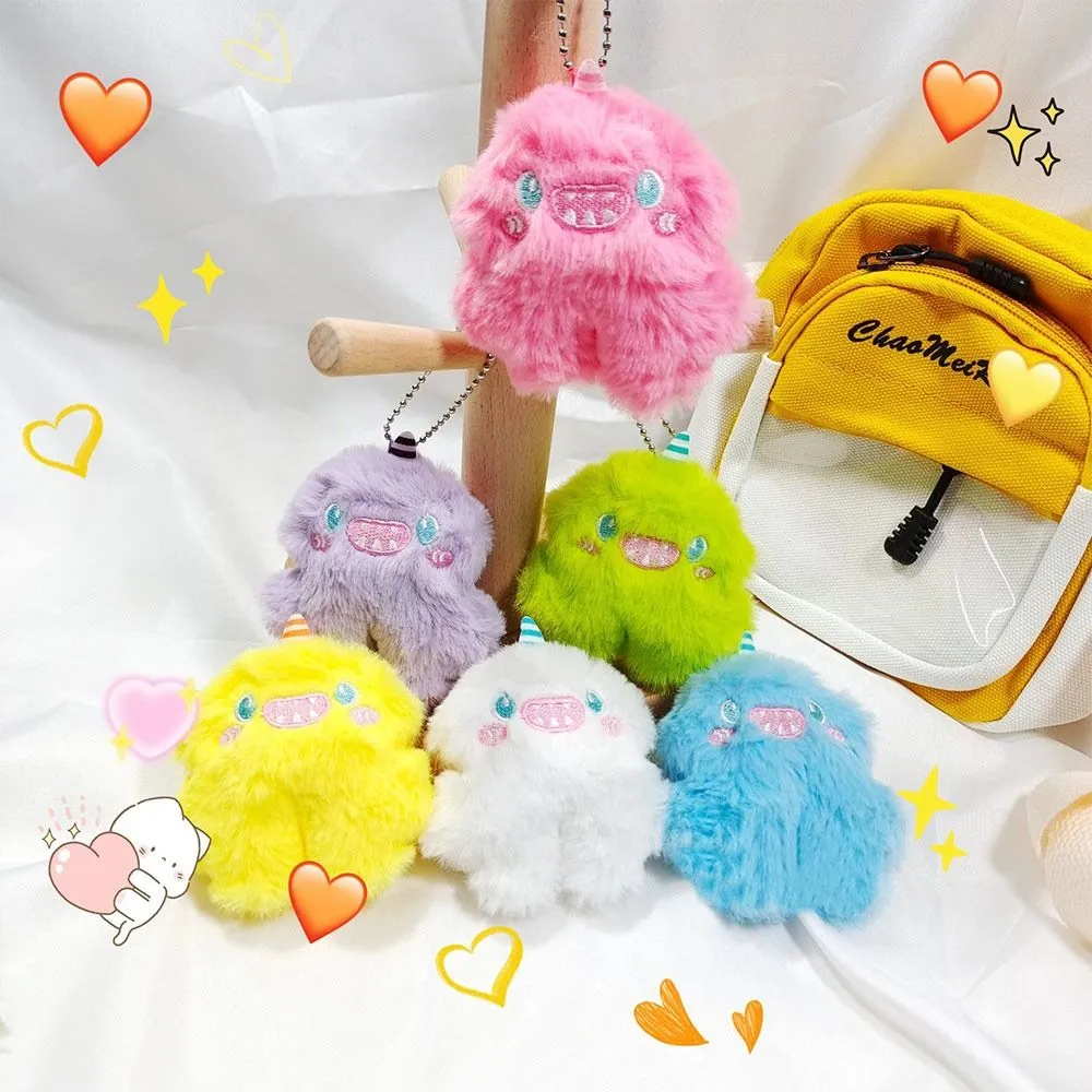 1Pcs Cute Cartoon Fuzzy Plush Phone Key Beaded Keychain For Anti-Lost Chain Hanging Jewelry Bag Accessories_voghion.com
