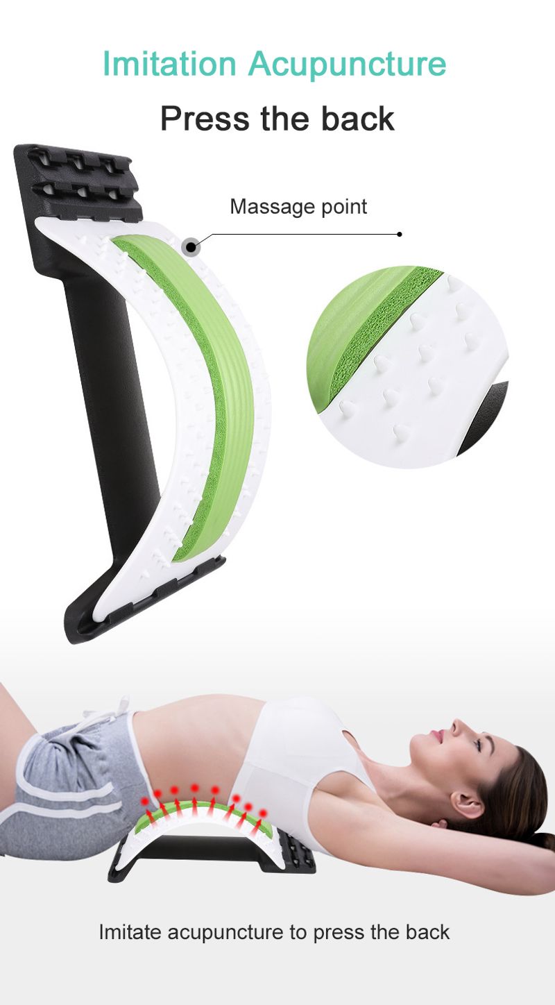 Massager Lumbar Support Spinal Board Back Stretcher Lower and Upper Muscle Pain Relief for Herniated Disc_voghion.com