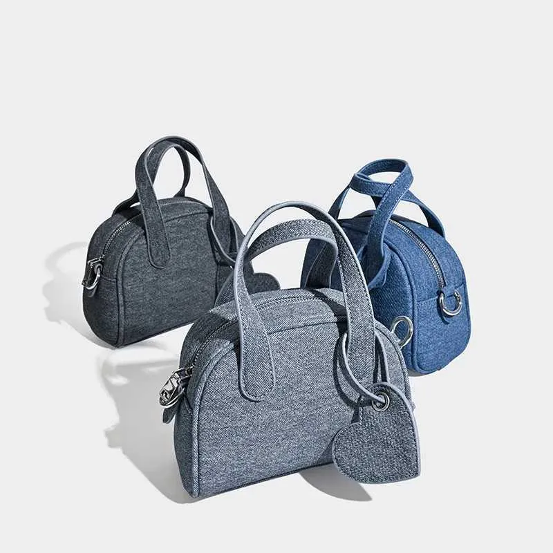 Strukturierte Damen-Denim-Handtaschen, solide, große Kapazität, lässige Schultertasche, weibliche Pendeltasche, vielseitige Umhängetasche, Jeans_voghion.com