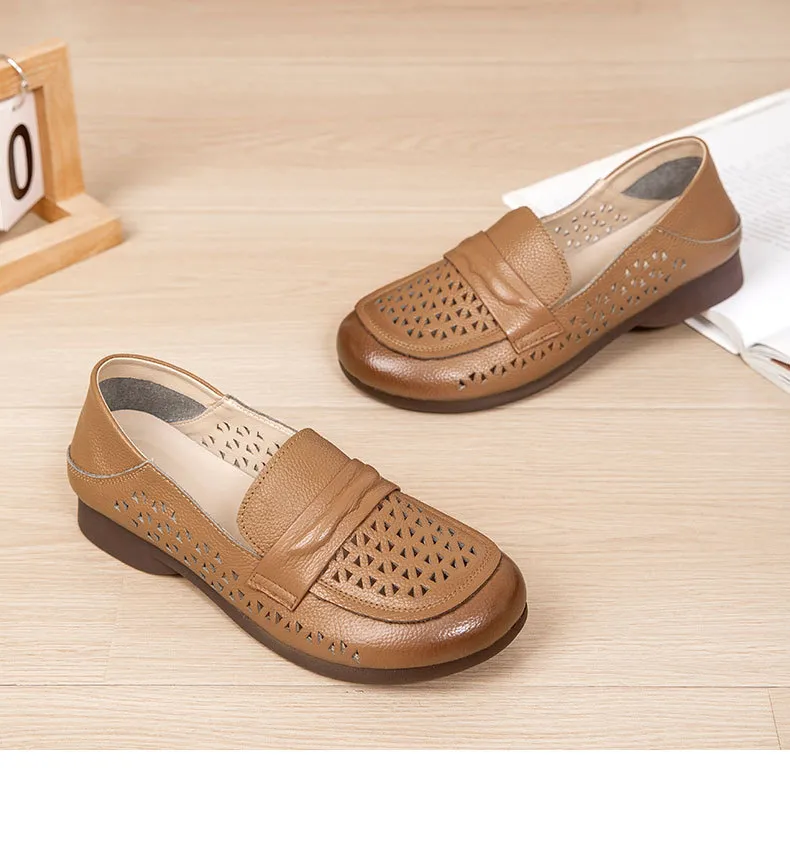 Comfortable Breathable Flat Loafer Shoes For Women Summer Design_voghion.com