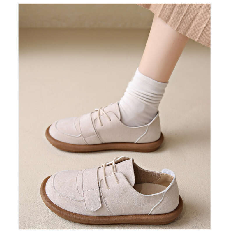 Women's Velcro College Style Wide Head Forest Series Flat Single Clown Cute Shoes_voghion.com