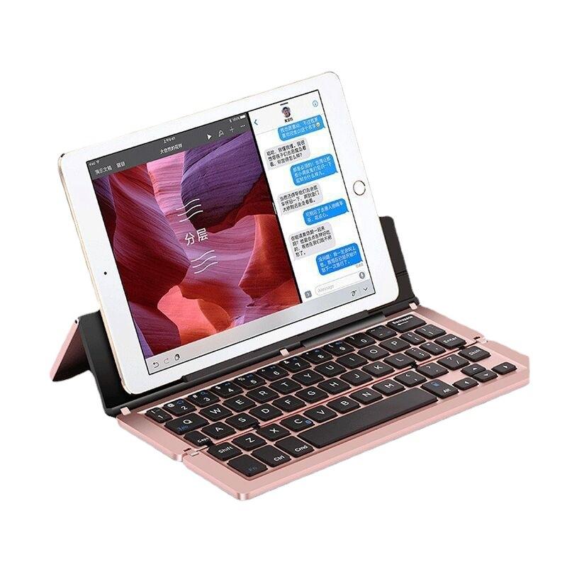 Mobile Phone, Tablet Computer, Three Systems, Universal Wireless Bluetooth Keyboard, Multimedia Folding Wireless Keyboard, Gifts_voghion.com
