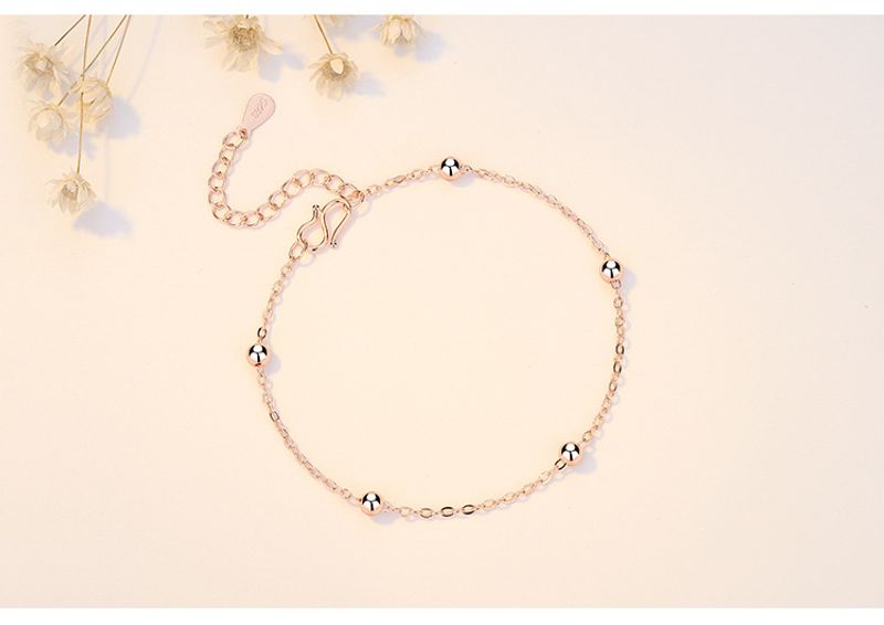 Sier Armband Einfache 5 Perlenkette Modischer koreanischer Stil Frischer Student Weiblicher Handschmuck_voghion.com