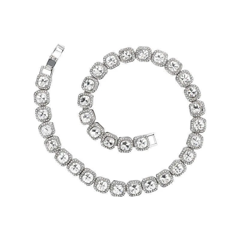 Nuova collana a mano cubana Hip-hop da 12 mm con catena di caramelle HipHop Moda Accessori da uomo Druzy Hip Hop Gioielli in argento Collane_voghion.com