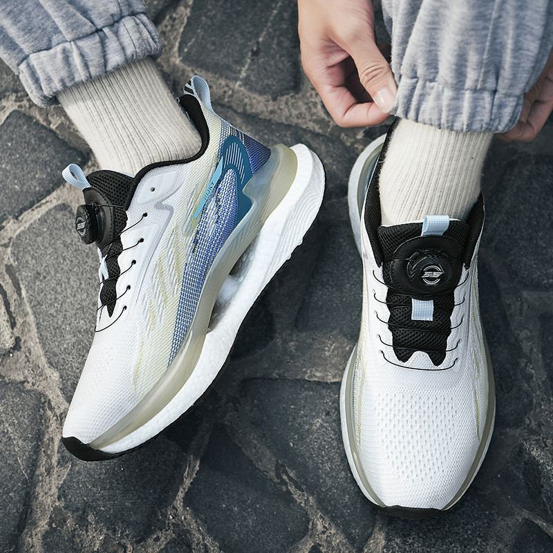 Echt explosiv Sohle Dämpfung Laf Männer Studenten kierperlech Tester Rotéierend Schnalle Sportschuhe, Trendy Fléien Gewieft_voghion.com