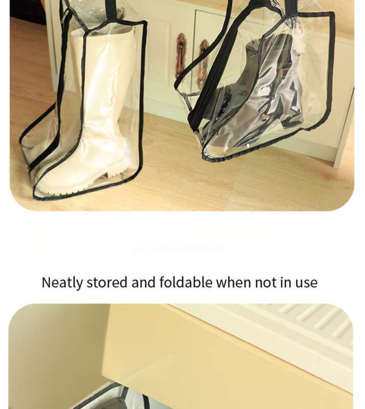 【 8247 People Praised 】 Transparent Dustproof Dormitory Moisture-proof Short Long Boots Shoe Storage Artifact Storage_voghion.com