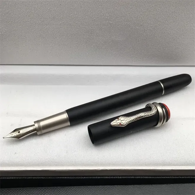 Vente en gros Stylo à bille / roller à clip serpent noir mat de haute qualité, papeterie de bureau, écriture, cadeau, stylos à plume à encre_voghion.com