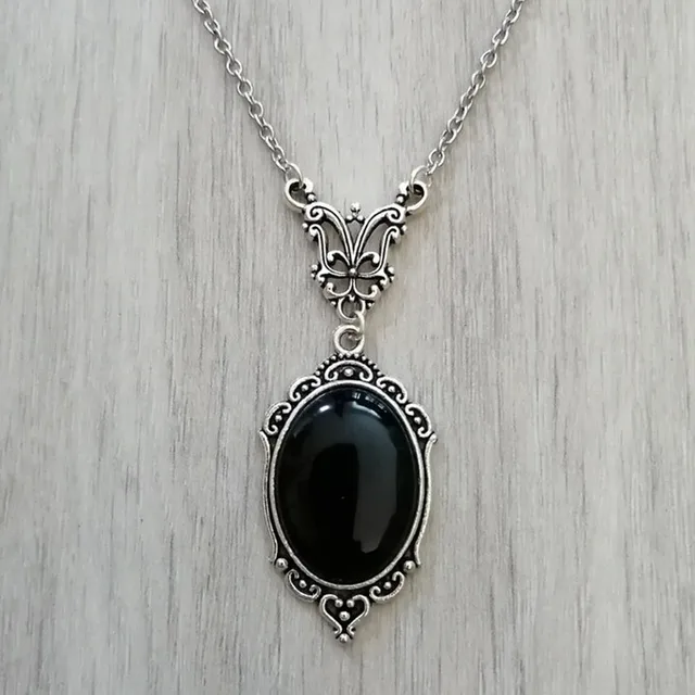 Mode Gotisk Sort Krystal Charm Sommerfugl Halskæde Til Kvinder Vampyr Emed Heks Smykker Tilbehør Vintage Chokers_voghion.com