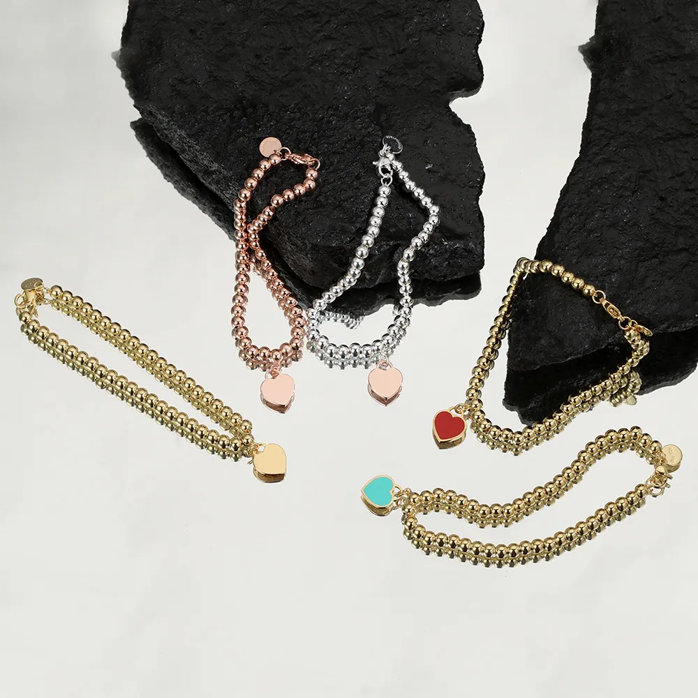 4 mm kralen liefdeshart charme voor dames meisjes mooie schattige S sier kralen bling diamanten designer armbanden armbanden sieraden_voghion.com