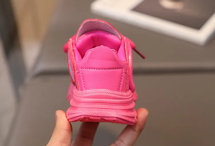 Pigersneakers Børn Børn Trendy Pink Beige Platform Snøresko Littlesprouts Børn Løbesko Skridsikre Pigesko_voghion.com