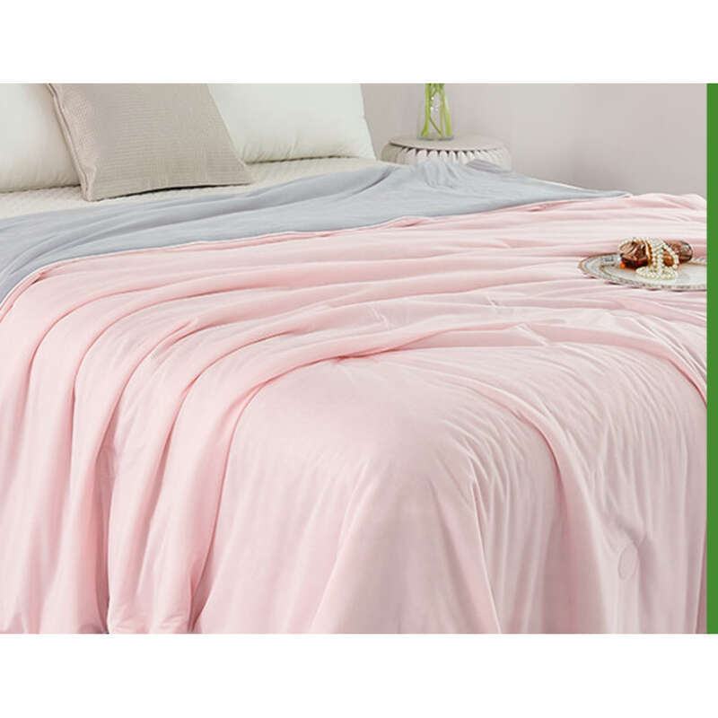 Cool Mother And Baby Grade Solid Color Summer Air Conditioning Ice Silk Thin Blanket_voghion.com