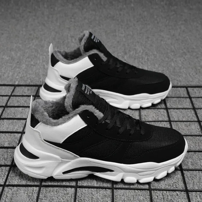 Mocassins de sport pour hommes, chaussures d'hiver chaudes avec doublure en fourrure, légères et décontractées, pour la marche et l'extérieur, 241205_voghion.com