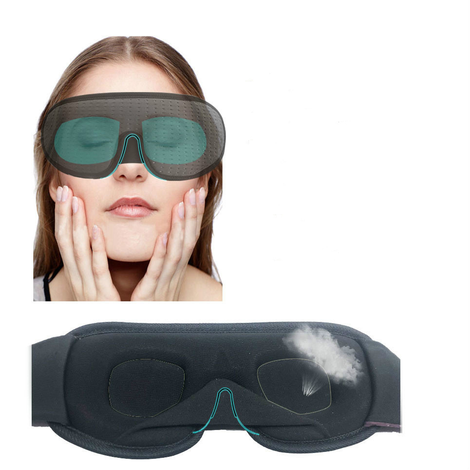 Black 3D Eye Mask Breathable Shading 3D Sleeping Eye Mask Eye Mask_voghion.com