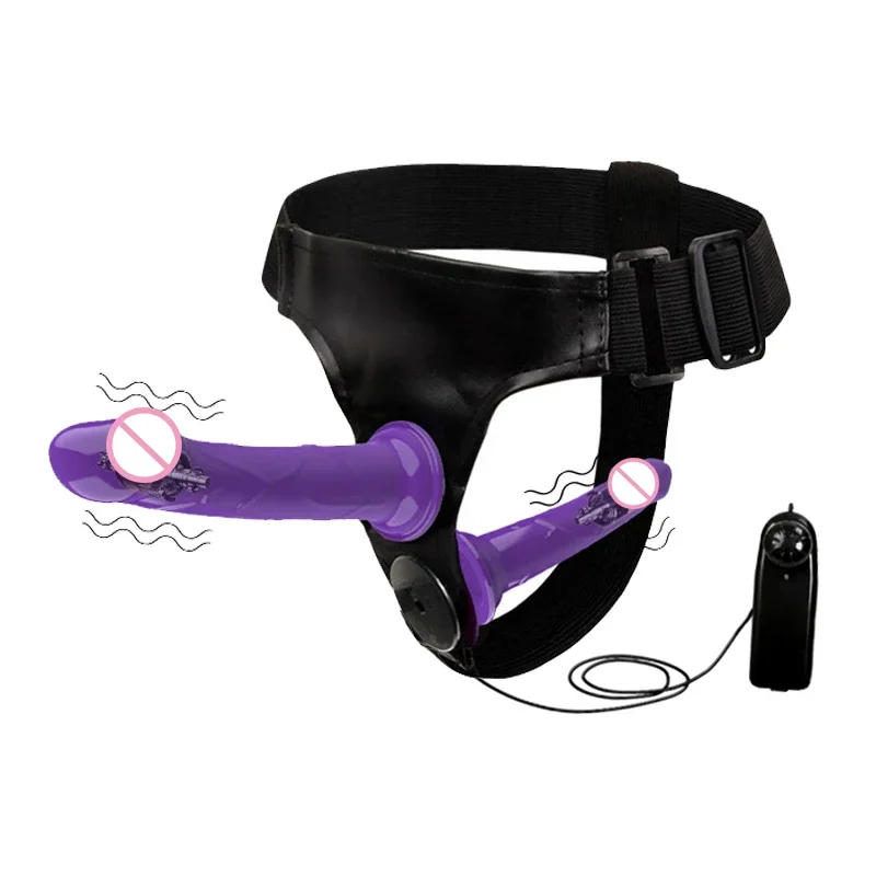 Realistischer Doppelvibrator Mit Harness Für Paare_voghion.com