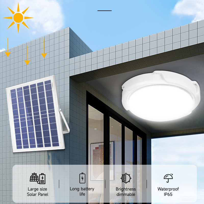 Lampada da soffitto solare a LED, lampada da soffitto solare per esterni e interni, lampada da pannello dimmerabile, lampada da arredamento per la casa, per corridoio, giardino, soggiorno_voghion.com