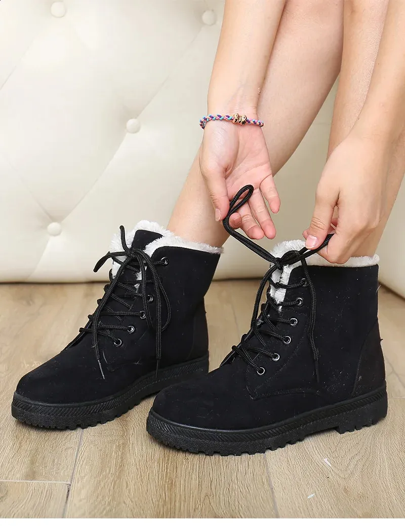 Botas de nieve mujer estilo coreano tendencia invierno_voghion.com