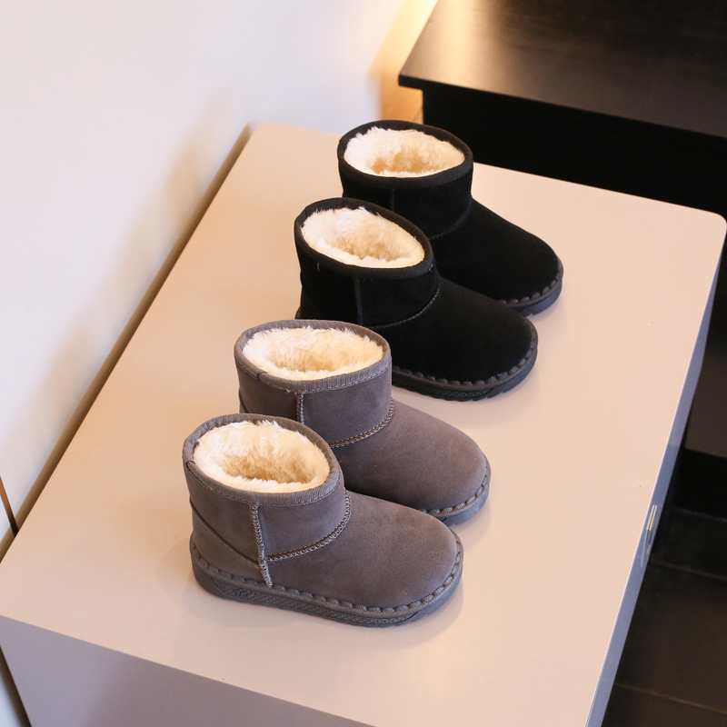 Chaussures pour enfants automne et hiver chaussures en coton pour bébé bottes de neige pour enfants doublées en polaire bottes Martin bottes courtes mode garçons et filles fas