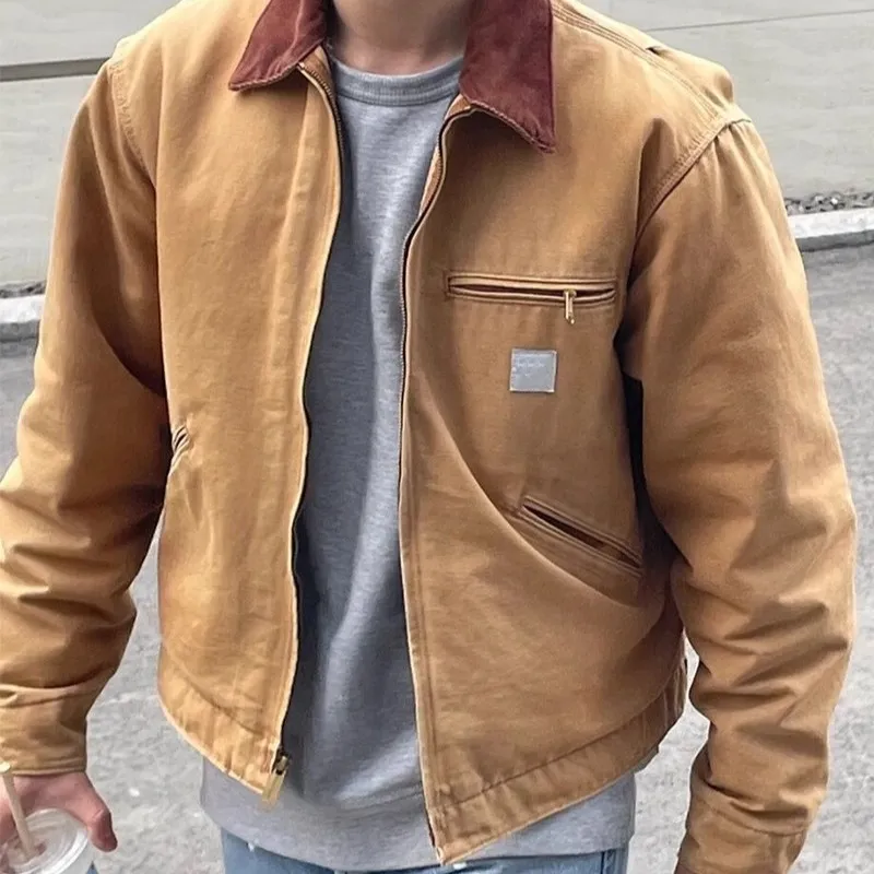 Men's Down Jacket With Fur Collar Warm Winter Puffer Parka Coat_voghion.com