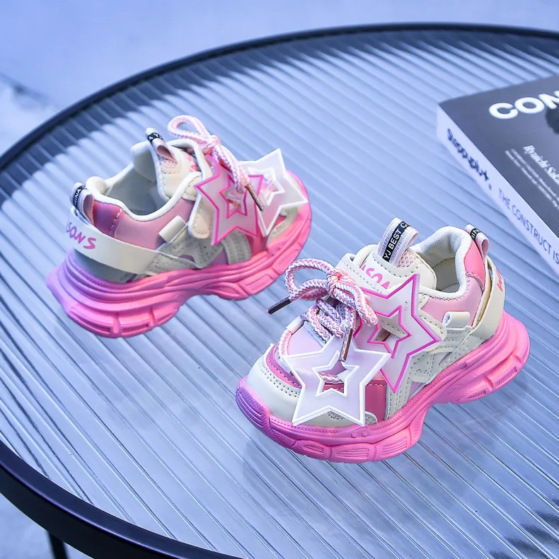 Scarpe da ginnastica casual eleganti per bambini a forma di stella Decos, comode e antiscivolo, da jogging per bambini, Littlesprouts per ragazze_voghion.com