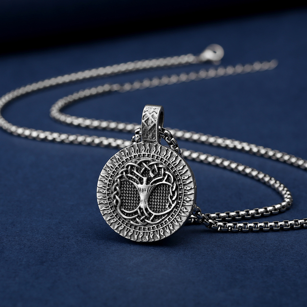 Tree of Life Talisman Pendant Instagram Necklace Men's Hip Hop Chain Punk Style Jewelry_voghion.com