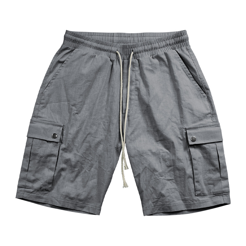 Men's Cargo Summer Trendy Casual Slim Fit Drawstring Thin Five-Point Shorts_voghion.com