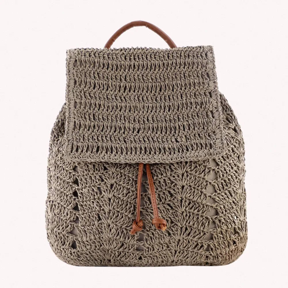 Borsa a tracolla in paglia estiva da donna Boho Bohemian Hollow Hobo Borse da viaggio all'uncinetto per donna Zaino da spiaggia lavorato a maglia 240808_voghion.com