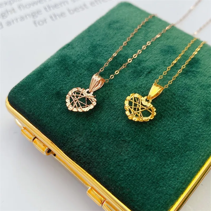 Ketting met hanger met hol hart en ster in roségoud voor dames_voghion.com