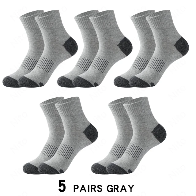 Hoge kwaliteit veel heren casual ademend run sport 5 paar mannelijke katoenen winter zwarte sokken heren grote maat 38-45_voghion.com