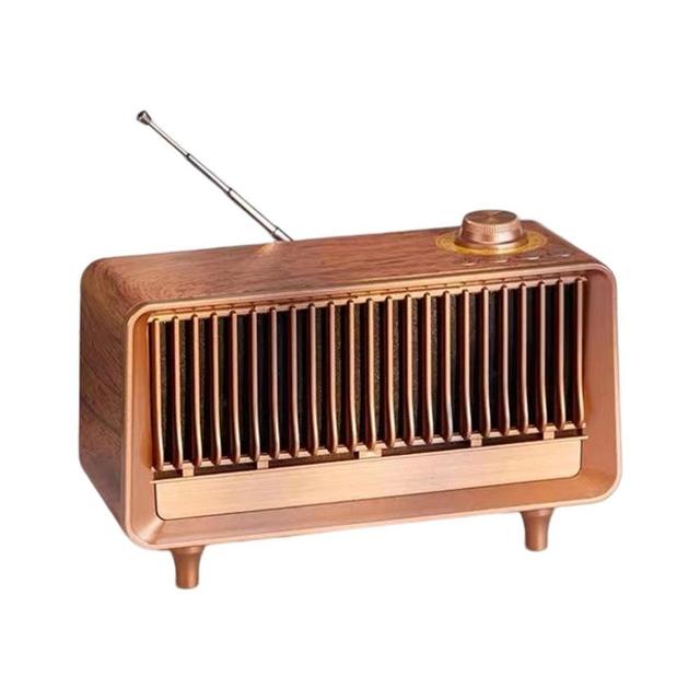 Retro Wood Blutooth Radio with Builtin Speakers, Elegant & Vintage Design Rotary AM/FM Tuning Dial Home Table Decoration_voghion.com