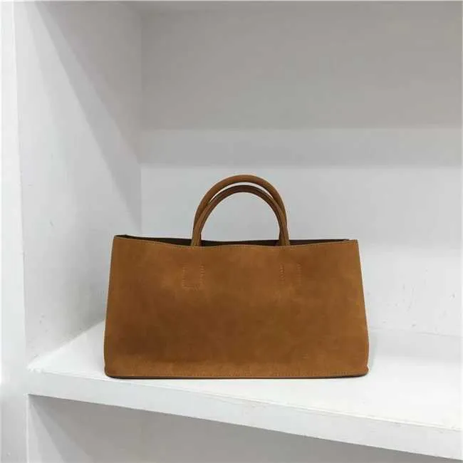 Elegant Women's Suede Tote Bag Large Capacity Commute Shoulder Bag_voghion.com