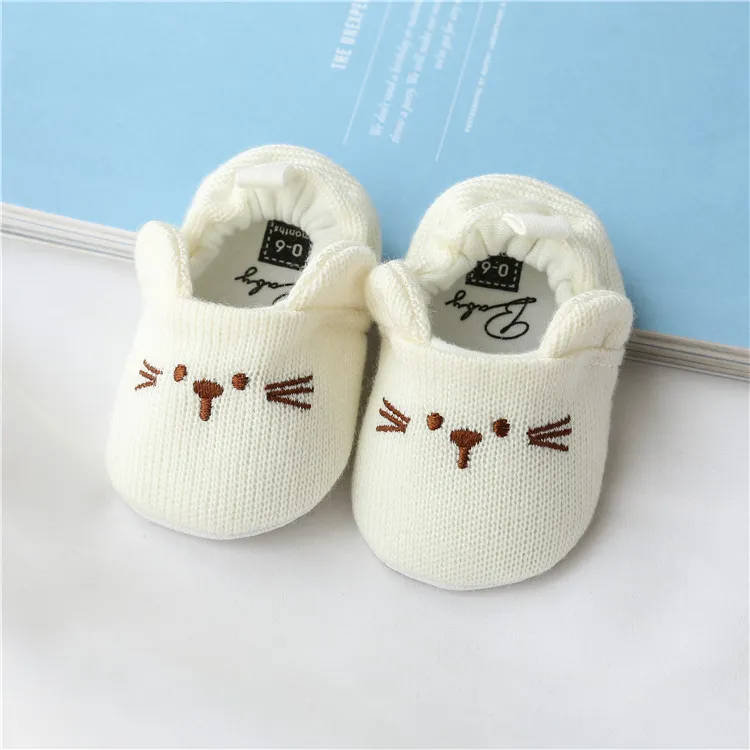 Adorabil pentru sugari Toddler băiat fată tricotată pătuț pantofi Cutefeet drăguț desene animate anti-alunecare Prewalker Baby papuci 0-18 luni_voghion.com