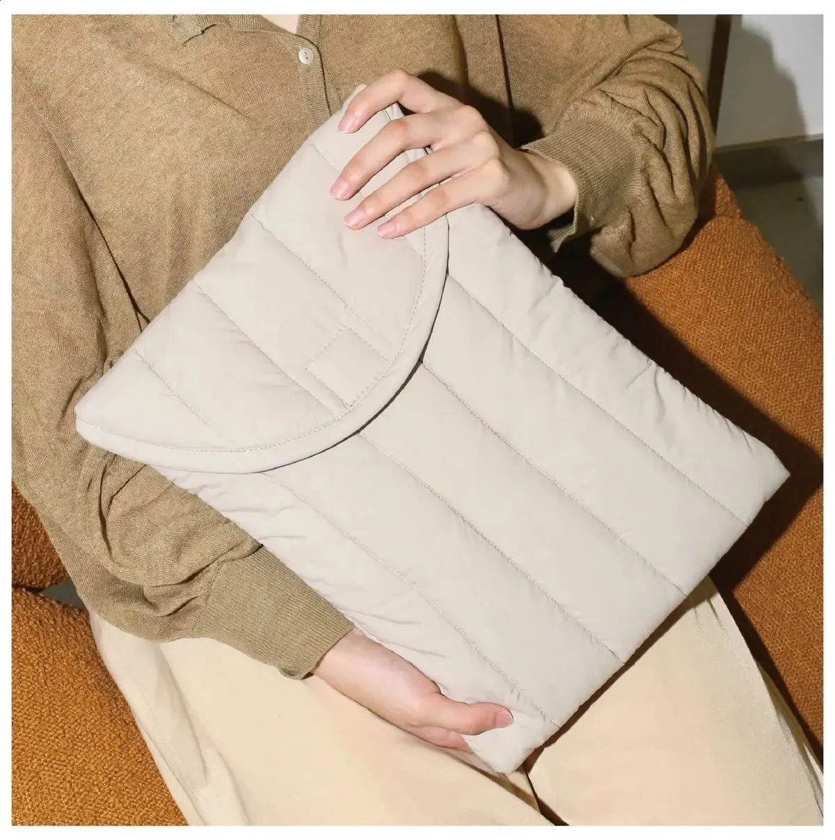 Ins Green Laptop Sleeve 11 13 14 15 16 Inch HP Notebook Carrying Bag Air Pro 13.3 Shockproof Case Women 240907_voghion.com