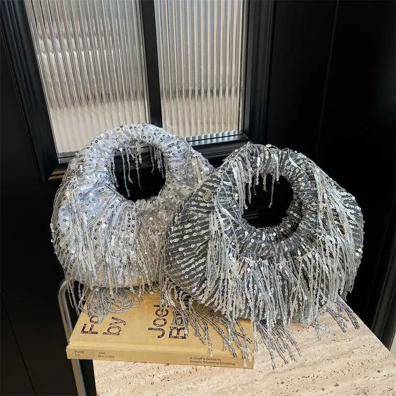 Borsa a tracolla con paillettes da donna elegante borsa a mano_voghion.com