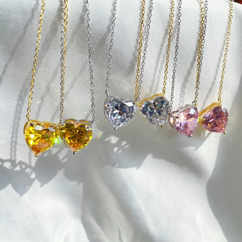 S Sterling Sier Love Heart Designer Necklaces For Women Big Austrian Crystal Charm Sailormoon 3 Carats Stone Hearts_voghion.com